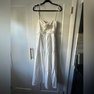 WAYF Victoria Tiered Ruffle Stretch Cotton Dress